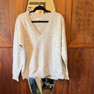 Lucky Brand Light Gray V-Neck Sweater